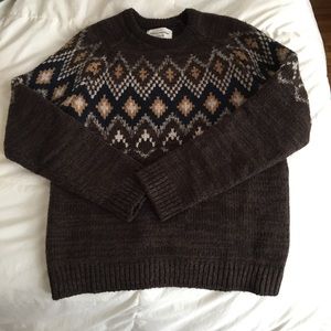 Brown Abercrombie & Fitch Fair Isle Sweater